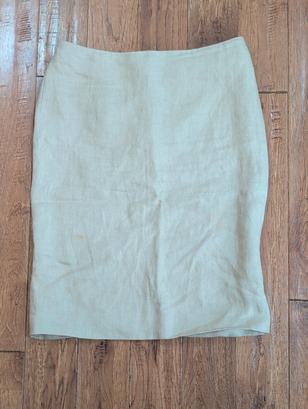 Valentino Linen Flax Tan Pencil Skirt